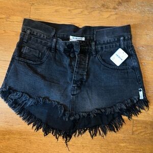 Black Free People Denim Skirt